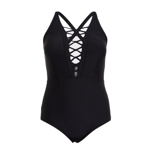 torrid Other - ❌SOLD Torrid Black Wireless Strappy Front One Piece Swimsuit 3X NWT 12074135